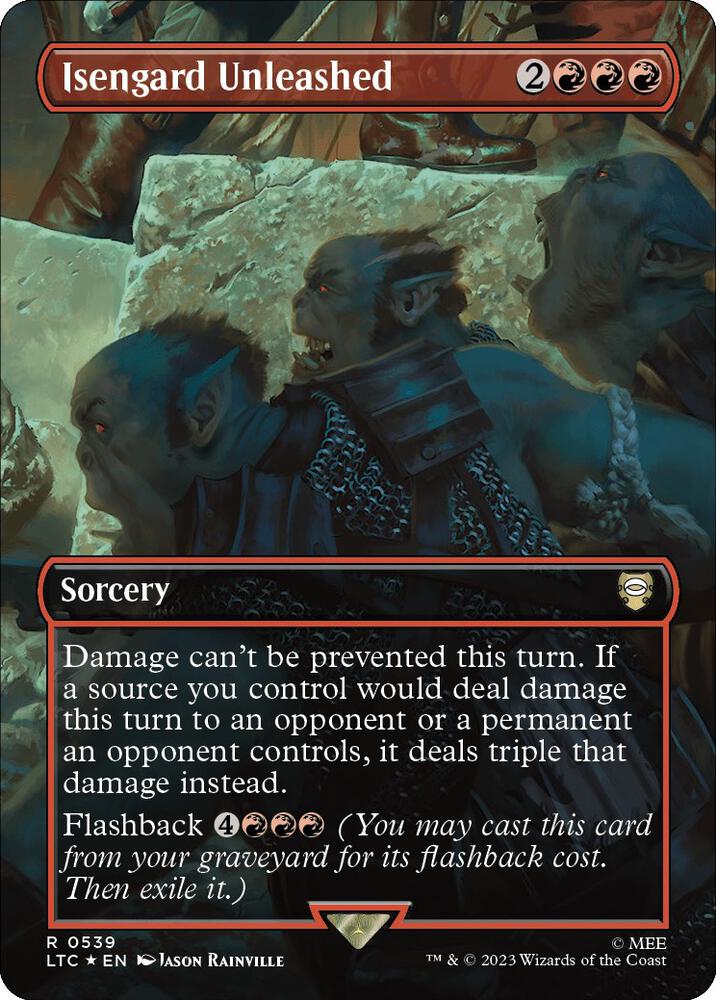 Isengard Unleashed (Borderless) (Surge Foil) [Commander: The Lord of the Rings: Tales of Middle-earth] 539
