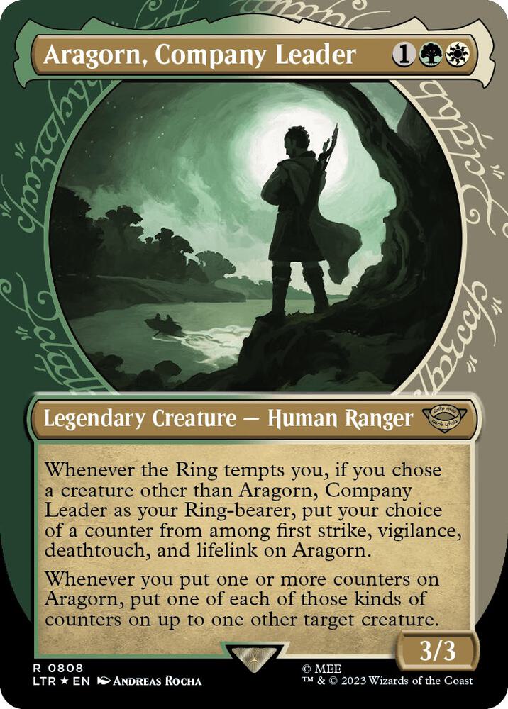 Aragorn, Company Leader (Showcase) (Surge Foil) [Universes Beyond: The Lord of the Rings: Tales of Middle-earth] 808
