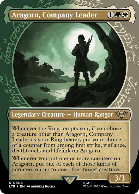 Aragorn, Company Leader (Showcase) (Surge Foil) [Universes Beyond: The Lord of the Rings: Tales of Middle-earth] 808