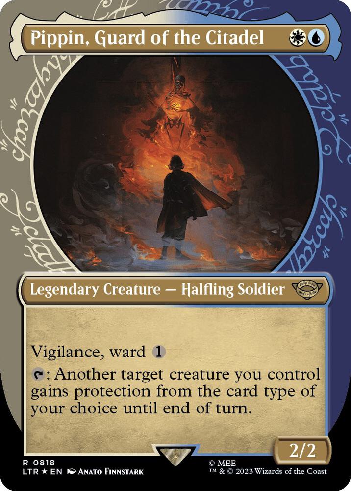 Pippin, Guard of the Citadel (Showcase) (Surge Foil) [Universes Beyond: The Lord of the Rings: Tales of Middle-earth] 818
