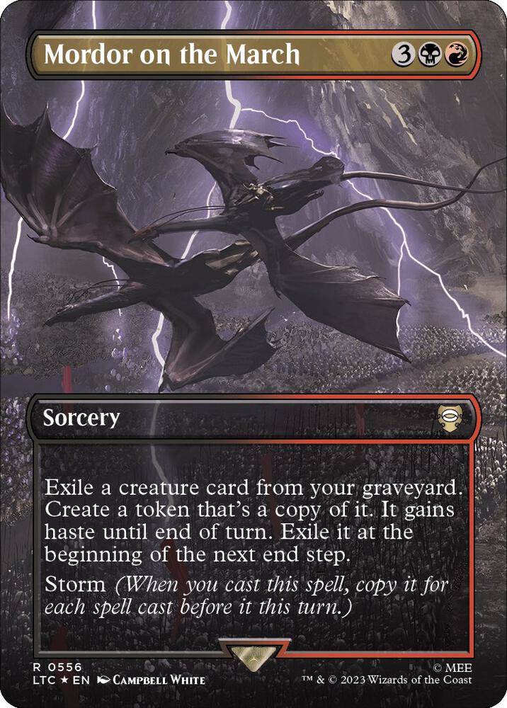 Mordor on the March (Borderless) (Surge Foil) [Commander: The Lord of the Rings: Tales of Middle-earth] 556