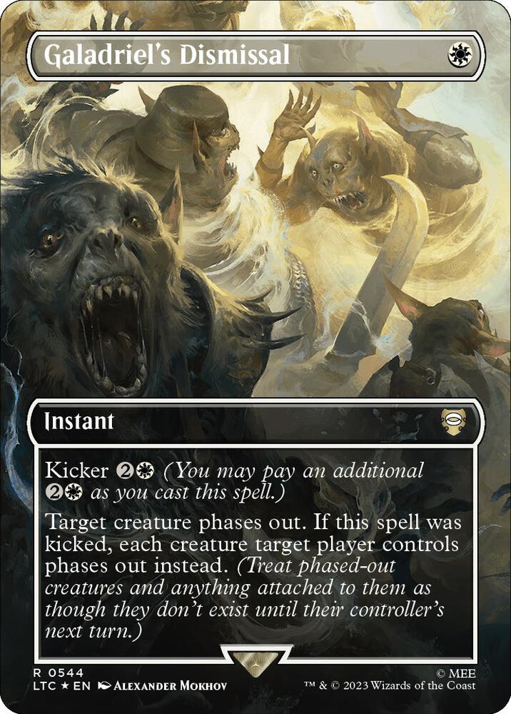 Galadriel's Dismissal (Borderless) (Surge Foil) [Commander: The Lord of the Rings: Tales of Middle-earth] 544