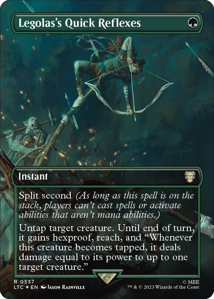 Legolas's Quick Reflexes (Borderless) (Surge Foil) [Commander: The Lord of the Rings: Tales of Middle-earth] 537