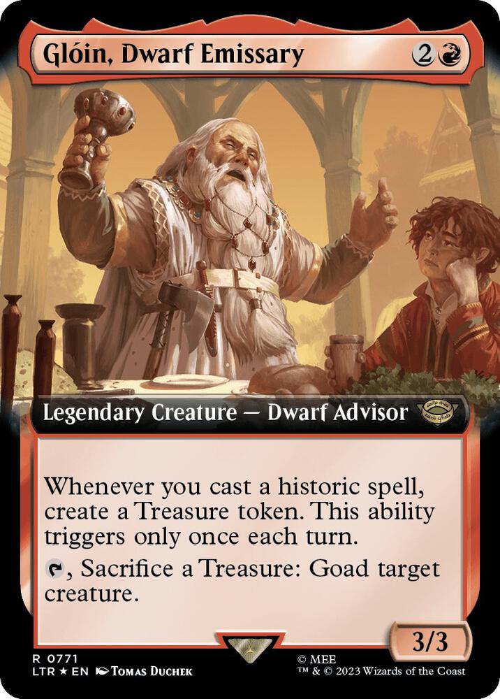 Gloin, Dwarf Emissary (Extended Art) (Surge Foil) [Universes Beyond: The Lord of the Rings: Tales of Middle-earth] 771