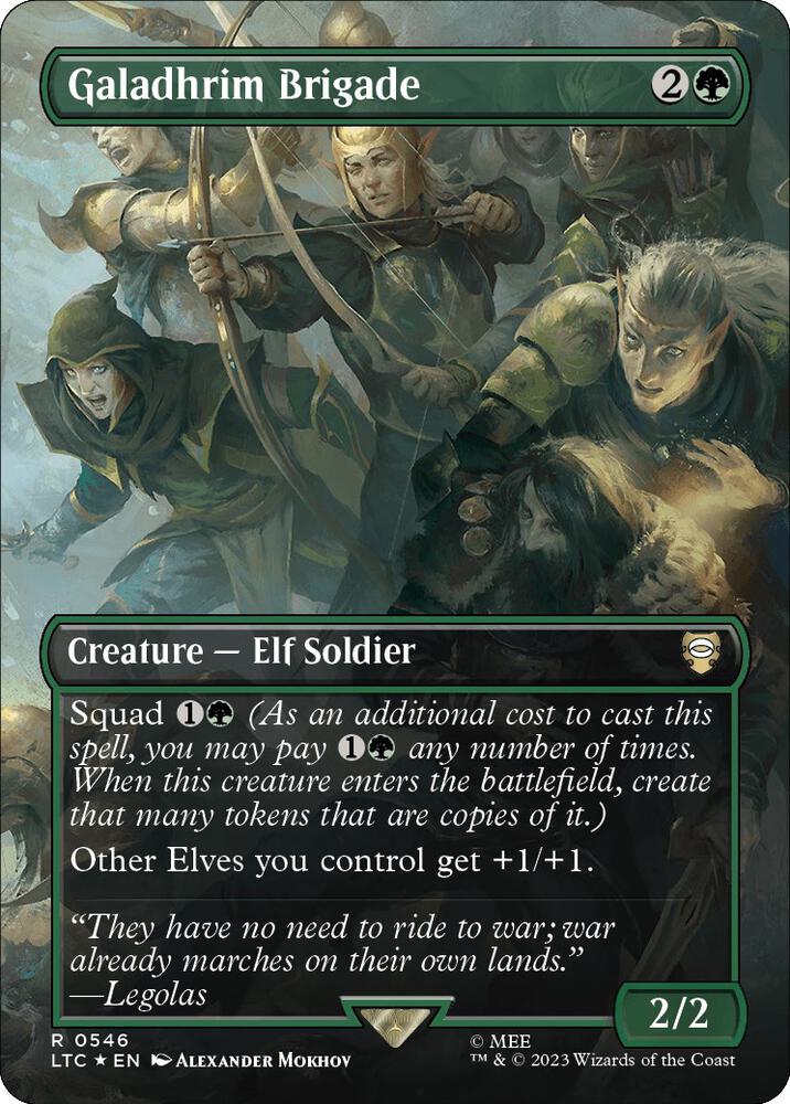 Galadhrim Brigade (Borderless) (Surge Foil) [Commander: The Lord of the Rings: Tales of Middle-earth] 546