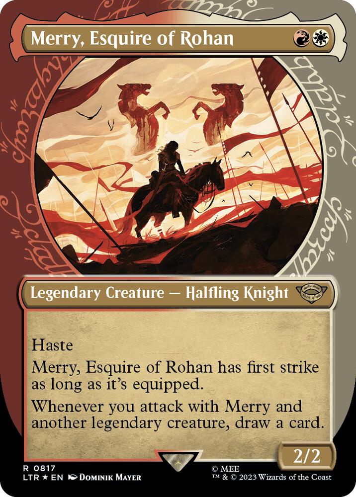 Merry, Esquire of Rohan (Showcase) (Surge Foil) [Universes Beyond: The Lord of the Rings: Tales of Middle-earth] 817