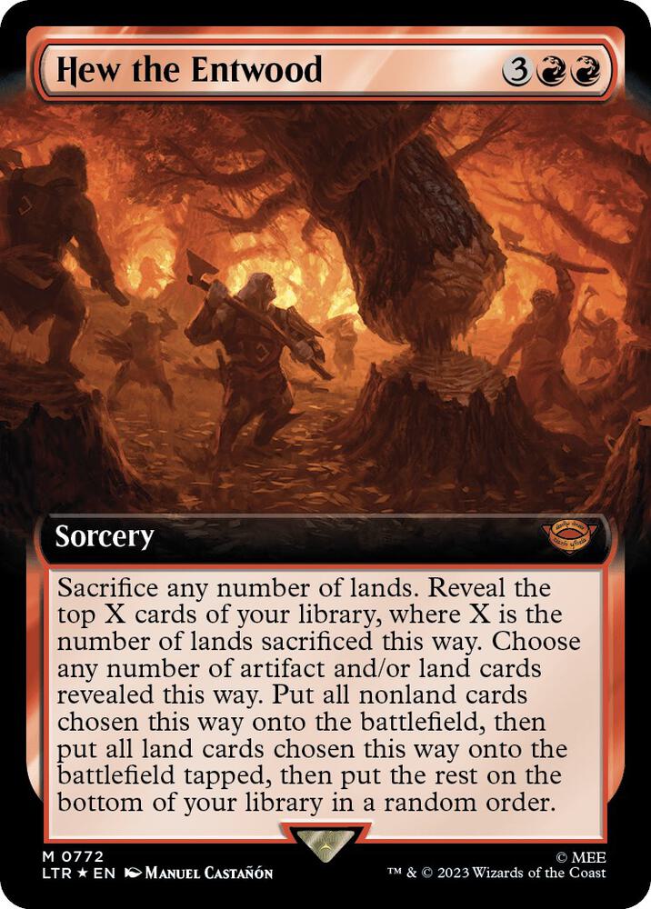 Hew the Entwood (Extended Art) (Surge Foil) [Universes Beyond: The Lord of the Rings: Tales of Middle-earth] 772