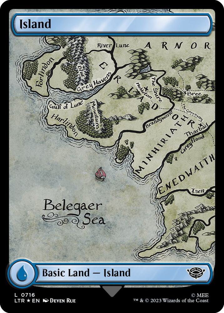 Island (0716) (Surge Foil) [Universes Beyond: The Lord of the Rings: Tales of Middle-earth] 716