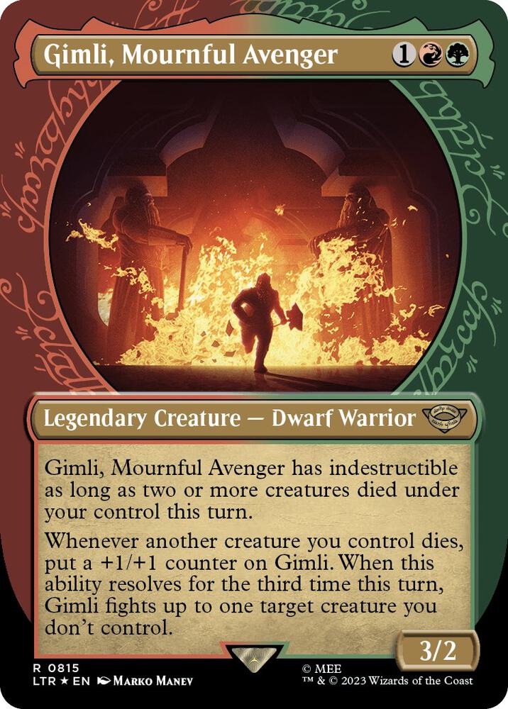 Gimli, Mournful Avenger (Showcase) (Surge Foil) [Universes Beyond: The Lord of the Rings: Tales of Middle-earth] 815