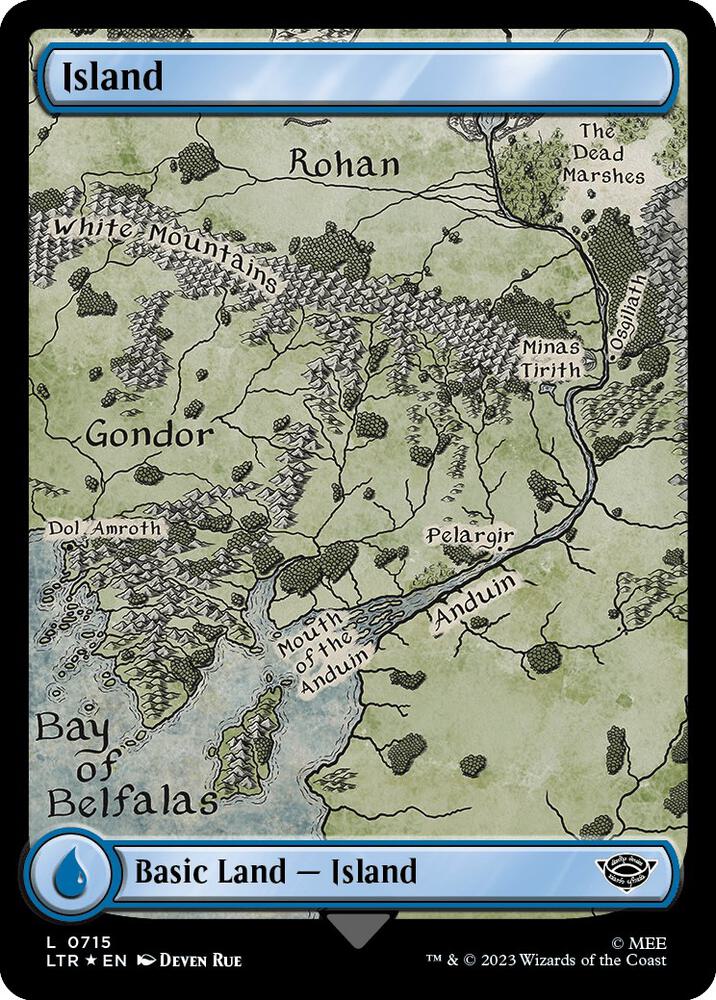 Island (0715) (Surge Foil) [Universes Beyond: The Lord of the Rings: Tales of Middle-earth] 715
