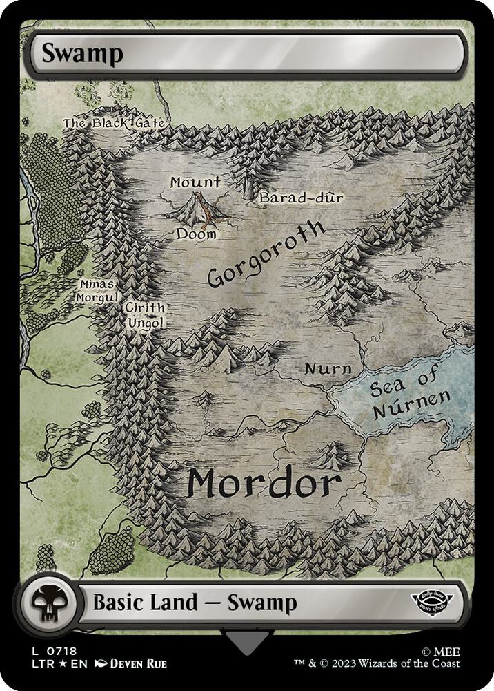 Swamp (0718) (Surge Foil) [Universes Beyond: The Lord of the Rings: Tales of Middle-earth] 718