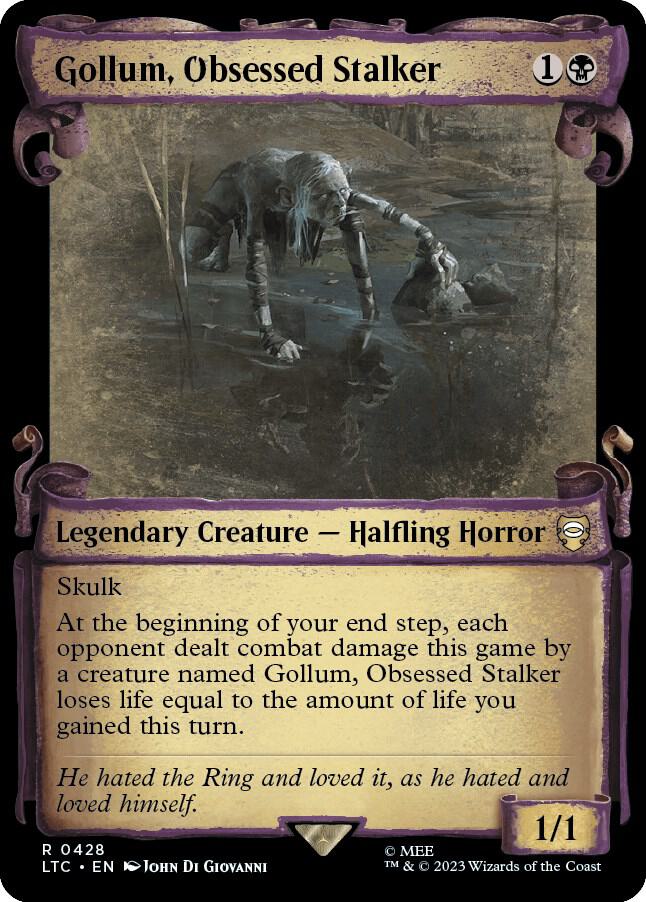 Gollum, Obsessed Stalker (Showcase Scrolls) [Commander: The Lord of the Rings: Tales of Middle-earth] 428