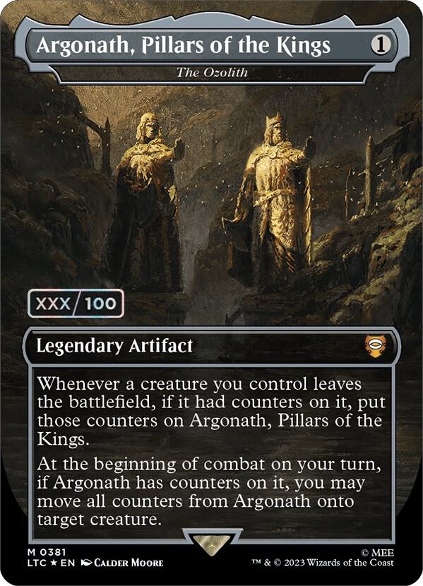 Argonath, Pillars of the Kings - The Ozolith (Borderless) (Serial Numbered) [Commander: The Lord of the Rings: Tales of Middle-earth] 381