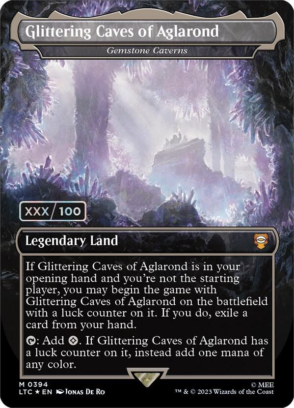 Glittering Caves of Aglarond - Gemstone Caverns (Borderless) (Serial Numbered) [Commander: The Lord of the Rings: Tales of Middle-earth] 394