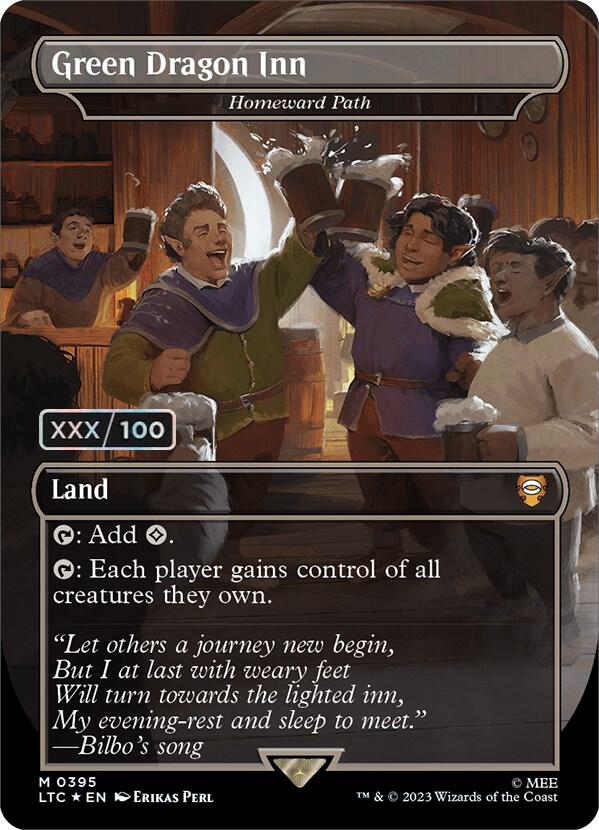 Green Dragon Inn - Homeward Path (Borderless) (Serial Numbered) [Commander: The Lord of the Rings: Tales of Middle-earth] 395
