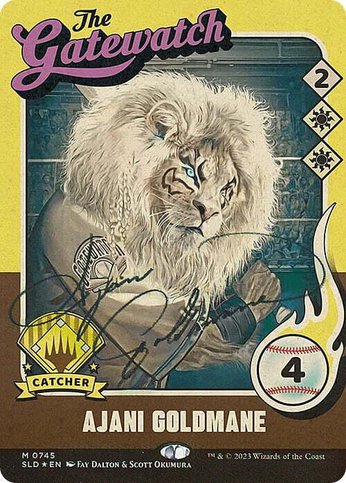 Ajani Goldmane (745) (Autographed) [Secret Lair Drop Series] 745