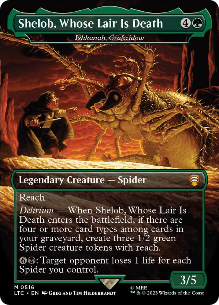 Shelob, Whose Lair Is Death - Ishkanah, Grafwidow (Borderless) [Commander: The Lord of the Rings: Tales of Middle-earth] 516