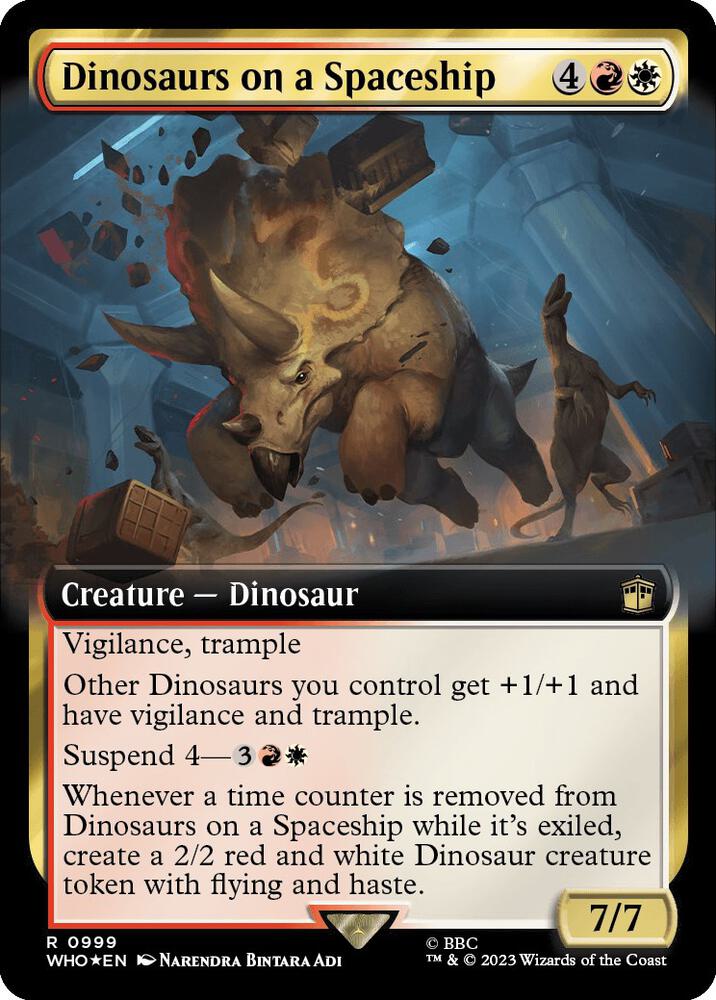 Dinosaurs on a Spaceship (Extended Art) (Surge Foil) [Universes Beyond: Doctor Who] 999