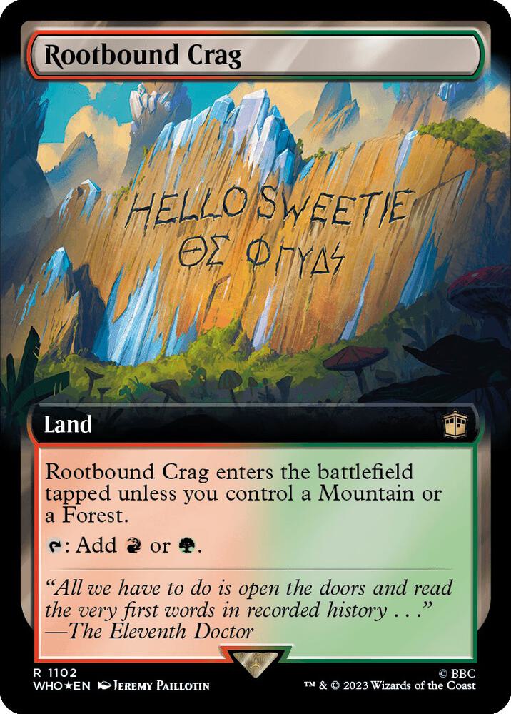 Rootbound Crag (Extended Art) (Surge Foil) [Universes Beyond: Doctor Who] 1102