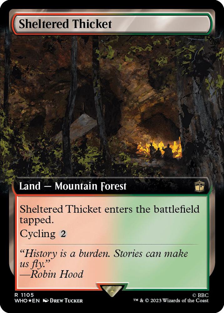 Sheltered Thicket (Extended Art) (Surge Foil) [Universes Beyond: Doctor Who] 1105