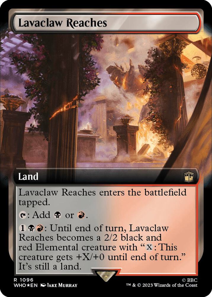 Lavaclaw Reaches (Extended Art) (Surge Foil) [Universes Beyond: Doctor Who] 1096