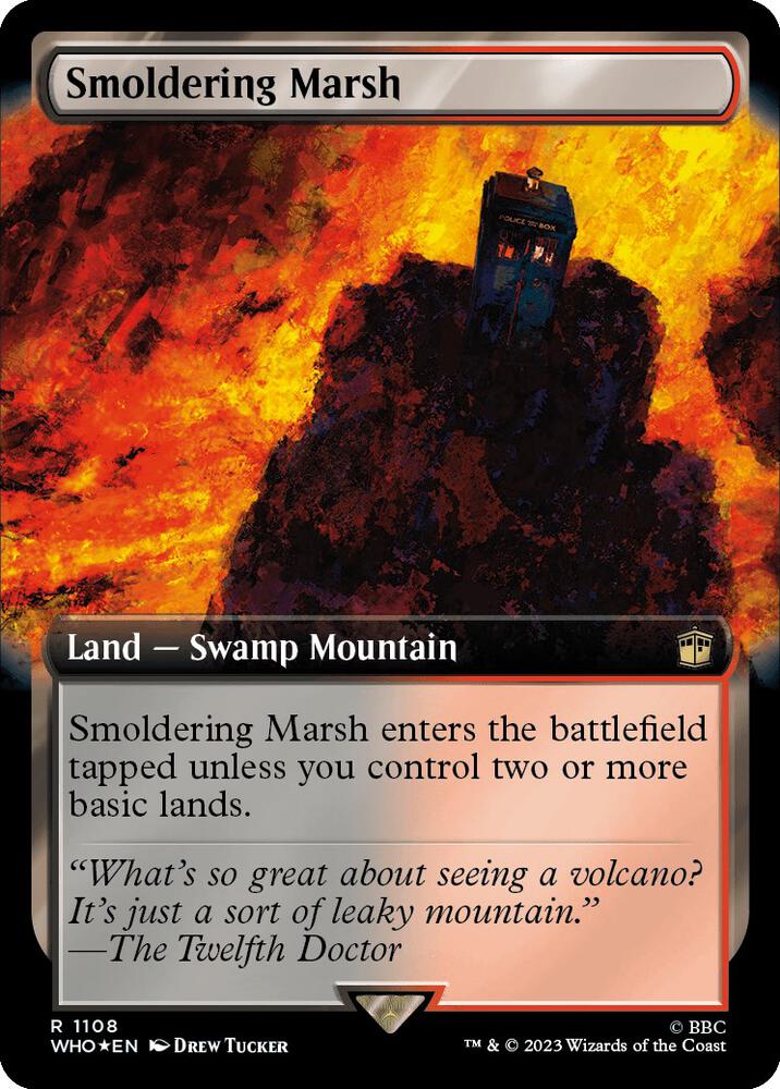 Smoldering Marsh (Extended Art) (Surge Foil) [Universes Beyond: Doctor Who] 1108