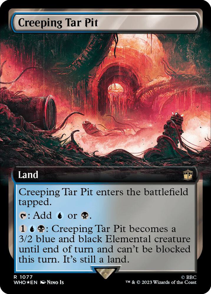 Creeping Tar Pit (Extended Art) (Surge Foil) [Universes Beyond: Doctor Who] 1077
