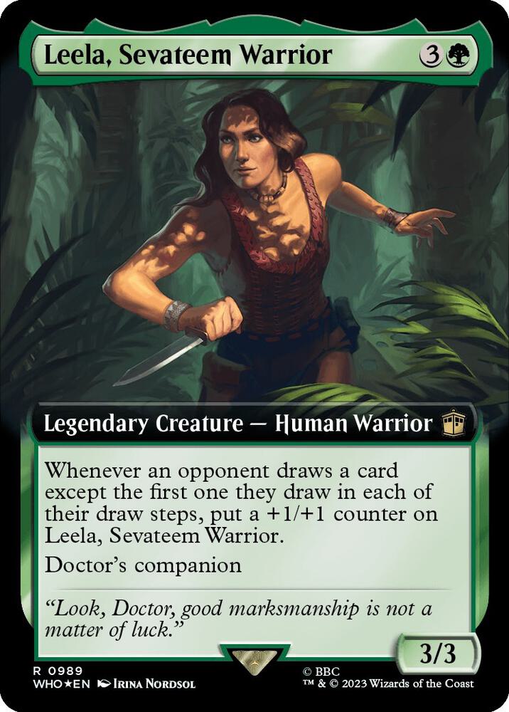 Leela, Sevateem Warrior (Extended Art) (Surge Foil) [Universes Beyond: Doctor Who] 989