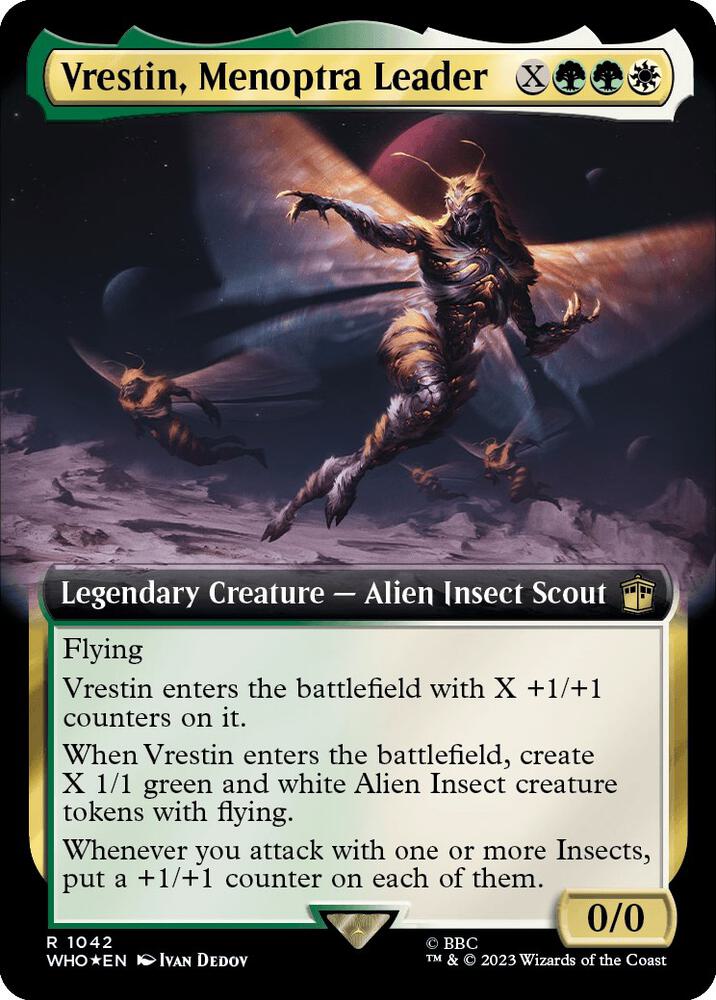 Vrestin, Menoptra Leader (Extended Art) (Surge Foil) [Universes Beyond: Doctor Who] 1042