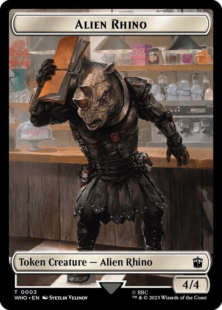 Alien Rhino // Clue (0022) Double-Sided Token [Universes Beyond: Doctor Who] 3 // 22