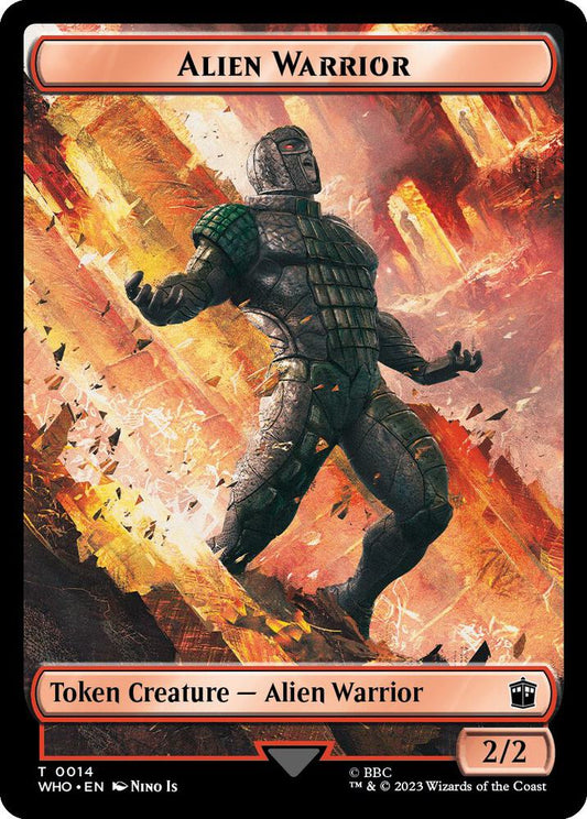 Alien Warrior // Food (0027) Double-Sided Token [Universes Beyond: Doctor Who] 14 // 27