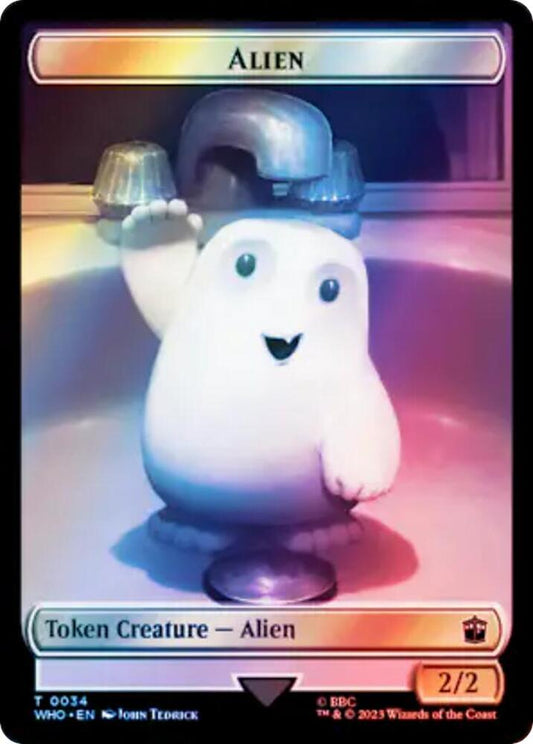 Alien // Treasure (0061) Double-Sided Token (Surge Foil) [Universes Beyond: Doctor Who] 34 // 61