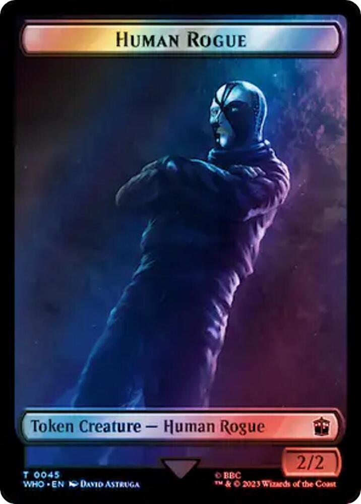 Human Rogue // Dinosaur Double-Sided Token (Surge Foil) [Universes Beyond: Doctor Who] 45 // 52
