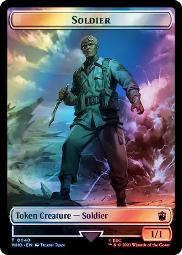 Soldier // Beast Double-Sided Token (Surge Foil) [Universes Beyond: Doctor Who] 40 // 49