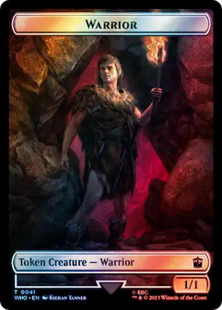 Warrior // Cyberman Double-Sided Token (Surge Foil) [Universes Beyond: Doctor Who] 41 // 56
