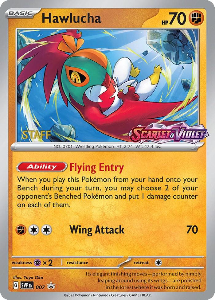 Hawlucha - 007 (Prerelease) [Staff] [SV: Scarlet & Violet Promo Cards] 007