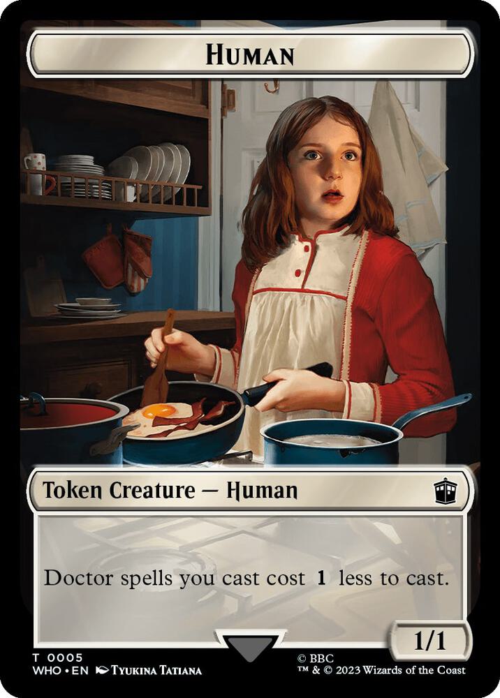 Human (0005) // Treasure (0028) Double-Sided Token [Universes Beyond: Doctor Who] 5 // 28