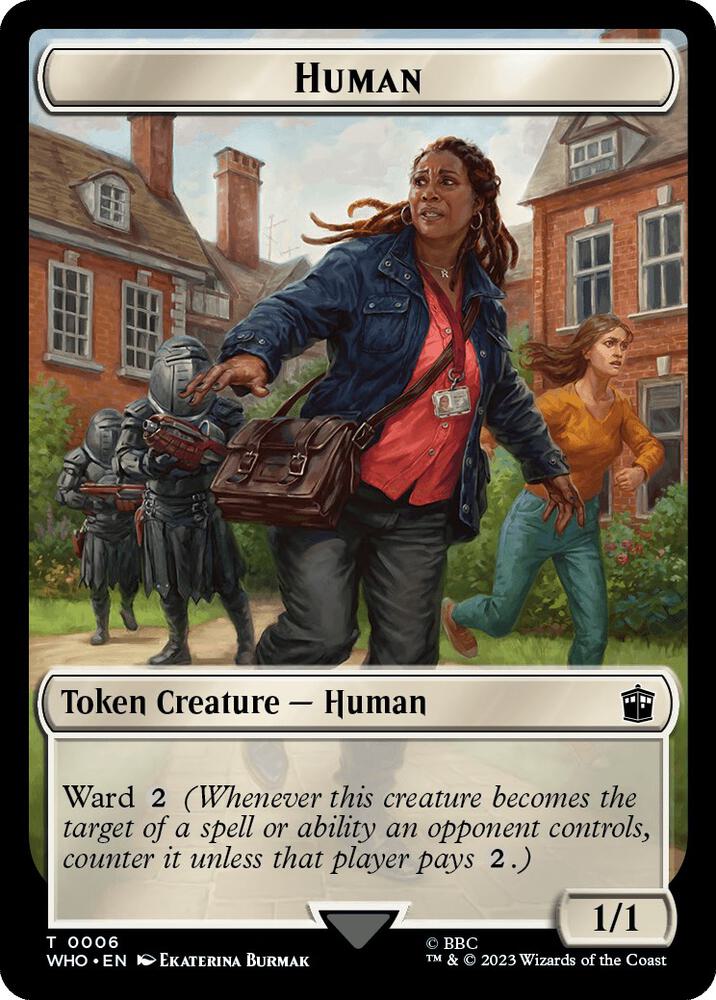 Human (0006) // Clue (0022) Double-Sided Token [Universes Beyond: Doctor Who] 6 // 22