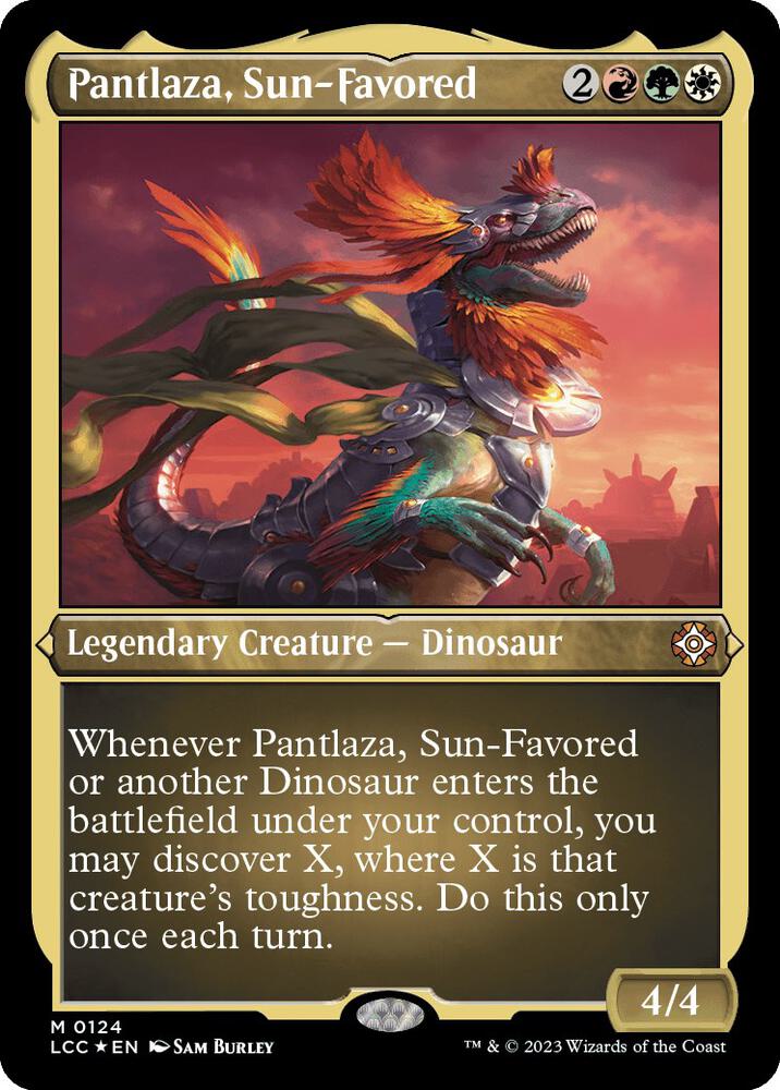 Pantlaza, Sun-Favored (Display Commander) - Thick Stock [Commander: The Lost Caverns of Ixalan] 124