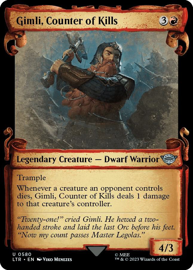 Gimli, Counter of Kills (Showcase Scrolls) [Universes Beyond: The Lord of the Rings: Tales of Middle-earth] 580