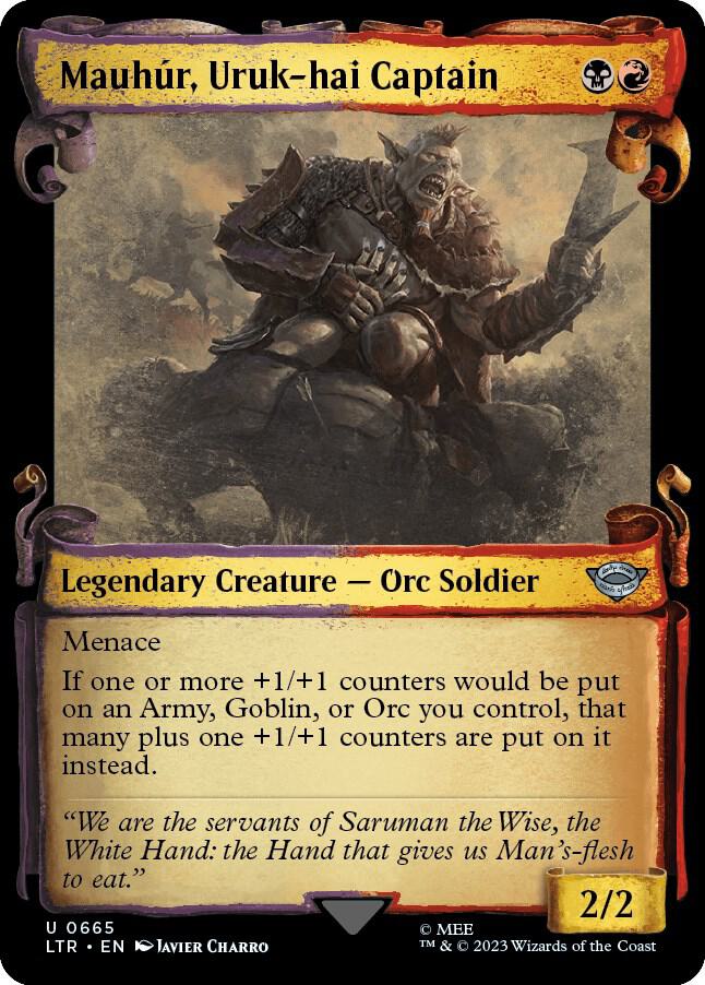 Mauhur, Uruk-hai Captain (Showcase Scrolls) [Universes Beyond: The Lord of the Rings: Tales of Middle-earth] 665