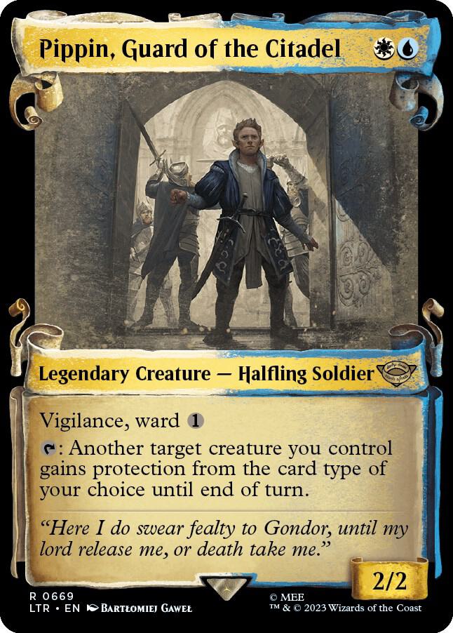 Pippin, Guard of the Citadel (Showcase Scrolls) [Universes Beyond: The Lord of the Rings: Tales of Middle-earth] 669