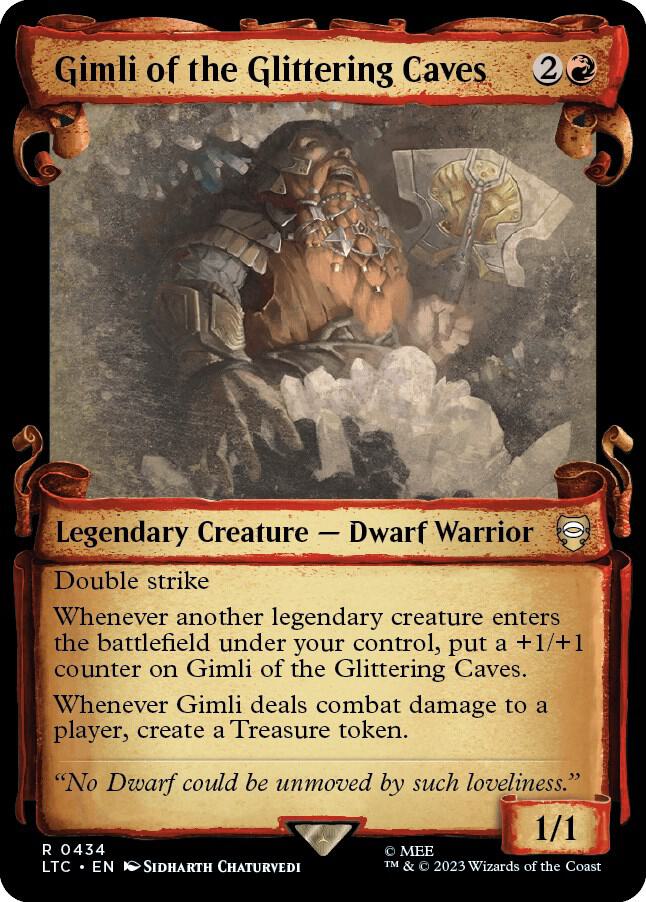 Gimli of the Glittering Caves (Showcase Scrolls) [Commander: The Lord of the Rings: Tales of Middle-earth] 434