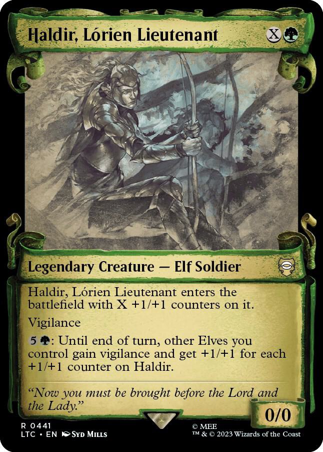 Haldir, Lorien Lieutenant (Showcase Scrolls) [Commander: The Lord of the Rings: Tales of Middle-earth] 441
