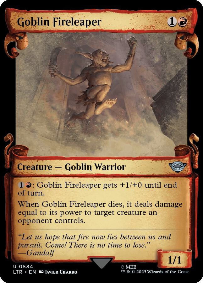 Goblin Fireleaper (Showcase Scrolls) [Universes Beyond: The Lord of the Rings: Tales of Middle-earth] 584