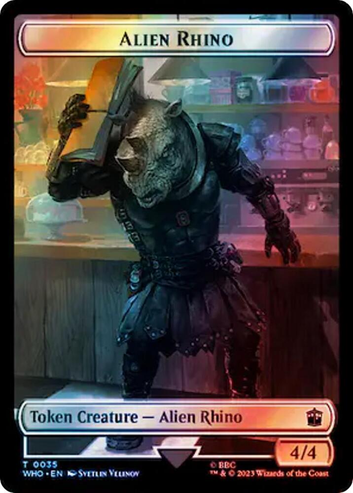 Alien Rhino // Alien Salamander Double-Sided Token (Surge Foil) [Universes Beyond: Doctor Who] 3 // 16