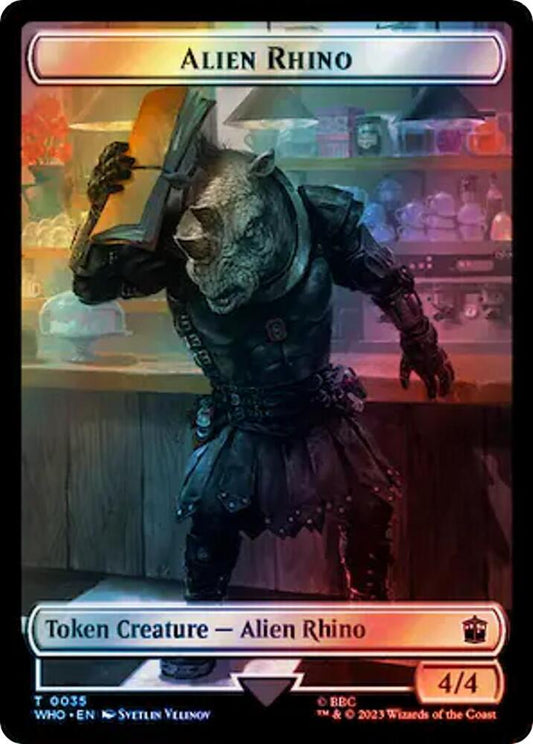 Alien Rhino // Alien Salamander Double-Sided Token (Surge Foil) [Universes Beyond: Doctor Who] 3 // 16