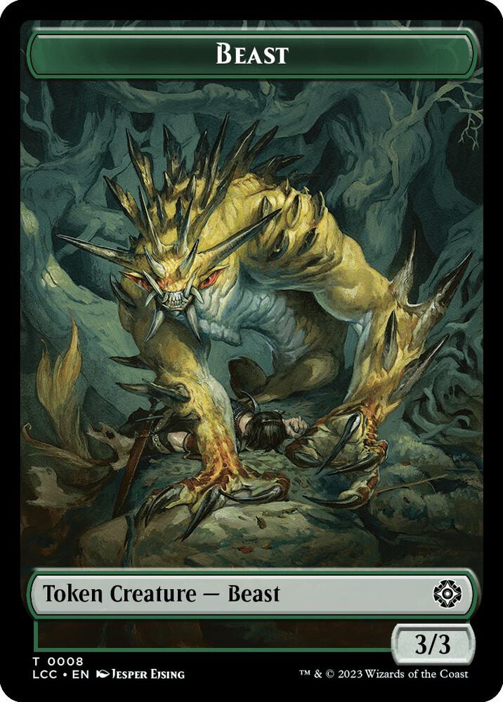 Beast // Merfolk (0003) Double-Sided Token [Commander: The Lost Caverns of Ixalan] 8 // 3