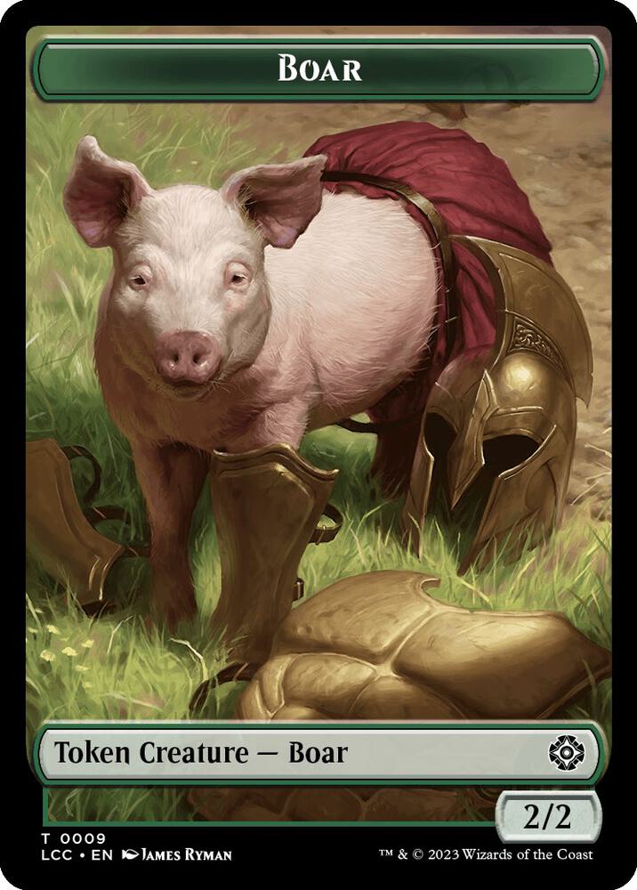 Boar // Merfolk (0003) Double-Sided Token [Commander: The Lost Caverns of Ixalan] 9 // 3