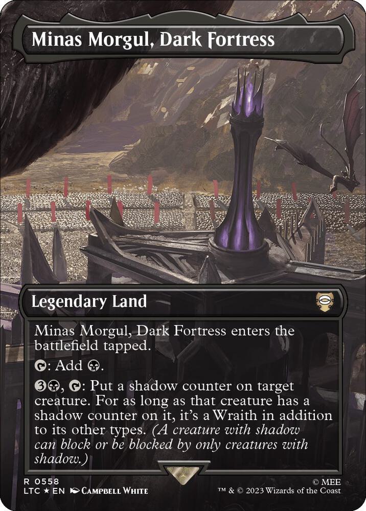 Minas Morgul, Dark Fortress (Borderless) (Surge Foil) [Commander: The Lord of the Rings: Tales of Middle-earth] 558